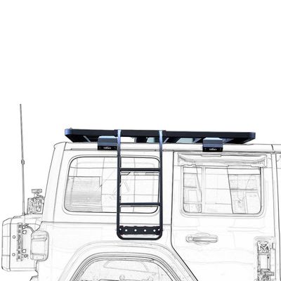 JEEP Wrangler JL JK Roof Rack Cầu thang phía sau xe theo phong cách cơ khí cho xe 4X4