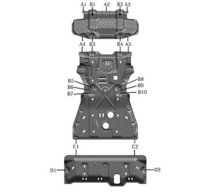 Động cơ tiêu chuẩn Bảng bảo vệ thấp hơn Khóa động cơ Fortuner Bộ sơn trượt đầy đủ cho Toyota