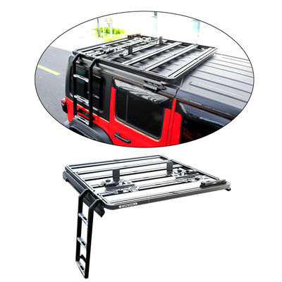 Đen Universal Aluminium Roof Climbing Ladder cho xe Offroad cho Jeep Wrangler 4X4