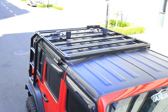 Đen Universal Aluminium Roof Climbing Ladder cho xe Offroad cho Jeep Wrangler 4X4