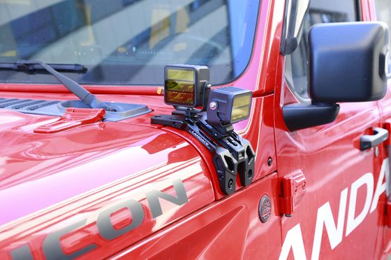Đen cứng Anodizing A-Pillar Light Bar Cap Mount và Go Pro Mount Bracket cho Jeep JL