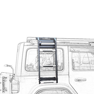 18-23 Wrangler Rubicon Jeep BLACK Stainless Steel Roof Rack Ladder cho xe ngoài đường