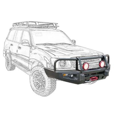 Cải thiện vẻ ngoài và hiệu suất của Toyota LC100 với bộ đệm phía trước 4x4 Bull Bar này