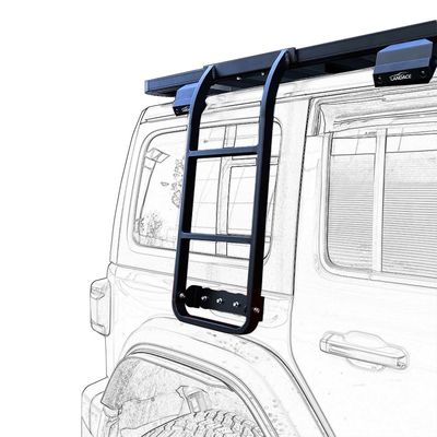 Thang thang mặt bằng thép không gỉ màu đen phong cách và chức năng cho Jeep WranglerJL Roof Rack