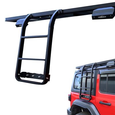 Thang thang mặt bằng thép không gỉ màu đen phong cách và chức năng cho Jeep WranglerJL Roof Rack