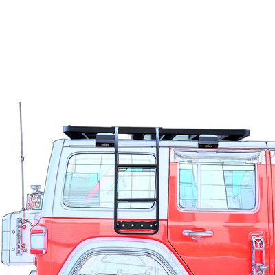 Thang thang mặt bằng thép không gỉ màu đen phong cách và chức năng cho Jeep WranglerJL Roof Rack