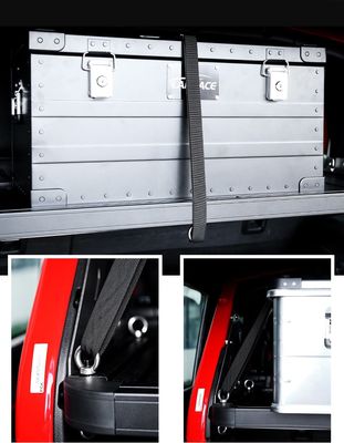 Trọng lượng ròng 15,7kg Xe nội thất vận chuyển Solid Metal Cargo Rack cho Jeep Wrangler JL 4x4