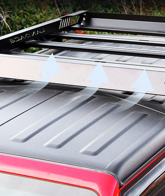 Off road 1455*1425*113mm Aluminium Wind Fairing Roof Rack Tray Platform cho Jeep Wrangler JL JK
