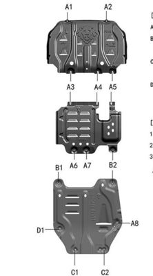 Ford Everest Undercar Shield Bảo vệ dưới thân xe bằng hợp kim nhôm