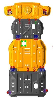 2011-2019 RAM Transmission Underbody Splash Guard Landace Thiết bị phụ kiện bên ngoài xe