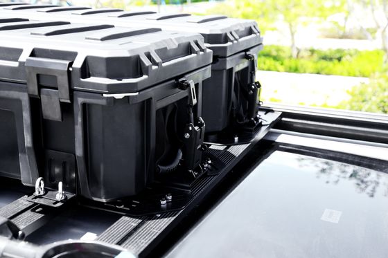 Dòng chữ nhật 4WD 4x4 phụ kiện bên ngoài hộp lưu trữ cắm trại nhựa LLDPE cho giá đỡ mái xe